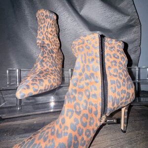 Leopard Print Ankle Boots
